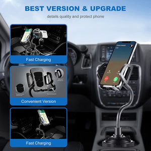 Car Cup Holder Phone Mount with Longer Neck 360 Rotatable Cradle-MyPhoneCase.com