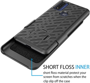 OEM Rugged Slim Shell Fitted Cover [Moto G Pure] Case w/ Holster Belt Clip-MyPhoneCase.com