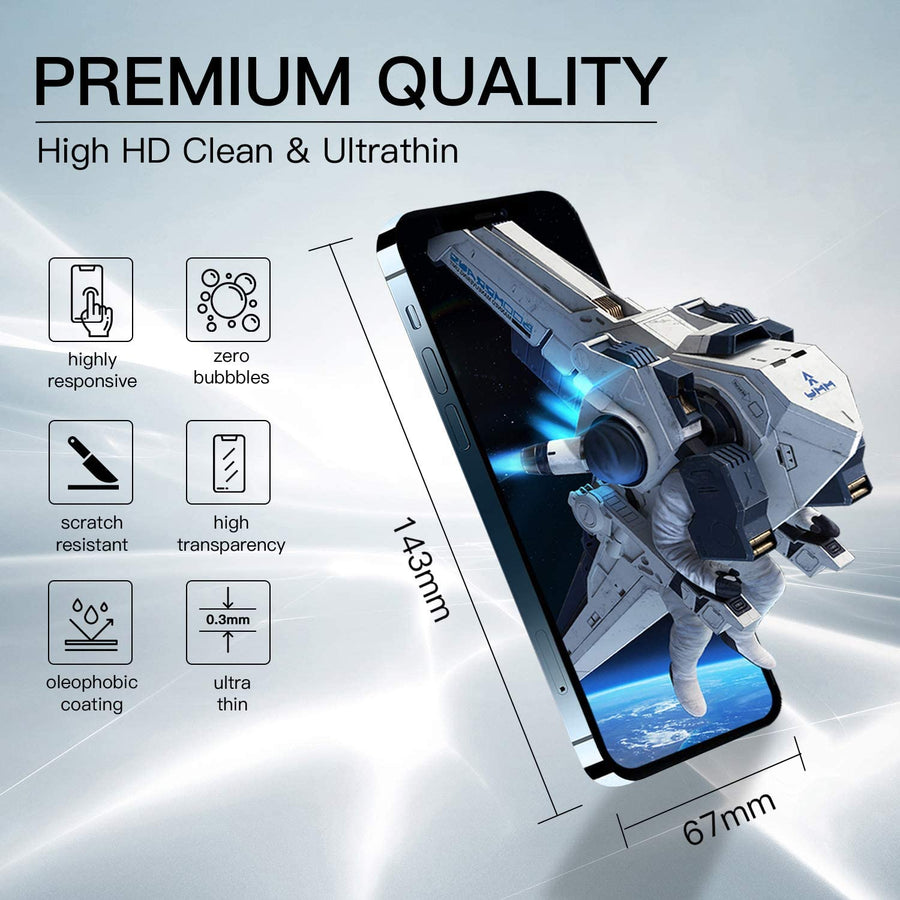 [3-Pack] Anti-Scratch Tempered Glass Screen Protector [iPhone 12 Pro Max]-MyPhoneCase.com