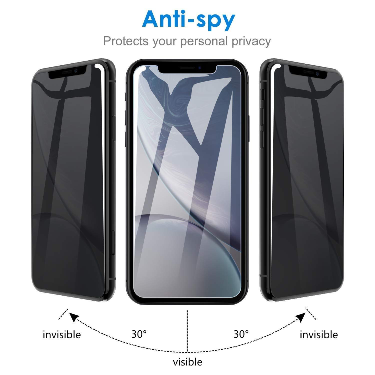 [2-Pack] Anti Spy Privacy Tempered Glass [iPhone XS MAX] Screen Protector-MyPhoneCase.com