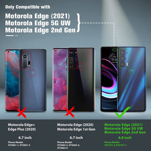 Full-Body Built-in Screen [Motorola Edge 5G UW] Case Holster Belt Clip - Black-MyPhoneCase.com