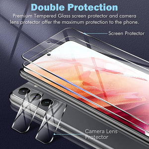Galaxy S21 5G (6.2") Tempered Glass Screen Protector w/  Camera Lens Protector-MyPhoneCase.com