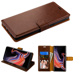 MyJacket Flip Stand Leather Wallet Galaxy Note 9 Case - Brown-MyPhoneCase.com