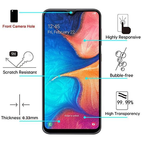 [2-Pack] Galaxy A20 Tempered Glass Screen Protector