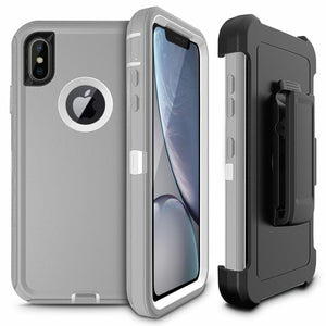 Heavy Duty Defender [iPhone XS MAX] Case w/ Belt Clip Holster - Glacier-MyPhoneCase.com