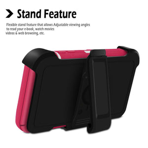 Heavy Duty Defender [iPhone XS MAX] Case w/ Belt Clip Holster - Pink/White-MyPhoneCase.com