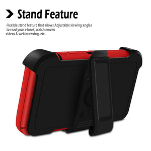 Heavy Duty Shockproof iPhone X / Xs Defender Case Holster - Red/Black-MyPhoneCase.com