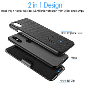 OEM Slim Fitted Rugged Shell [iPhone XS MAX] Case w/ Holster Belt Clip-MyPhoneCase.com