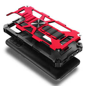 Max Armor Full-Body Kickstand [Galaxy A03s] Case + Tempered Glass - Red-MyPhoneCase.com