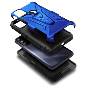 Full-Body Defender [moto g power 2022] Case Holster Belt Clip - Blue-MyPhoneCase.com