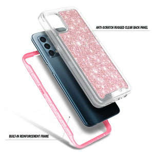 Full Body Built-In Screen Protector [OnePlus Nord N200 5G] Case - Pink Glitter-MyPhoneCase.com