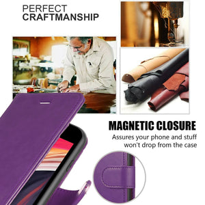Premium Leather Folio Wallet [OnePlus Nord N200 5G] Case w/ Card Holder - Purple-MyPhoneCase.com