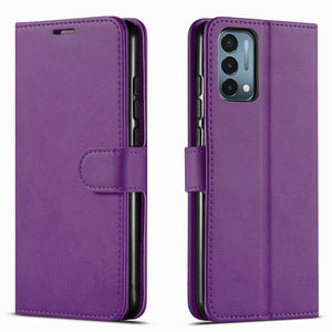 Premium Leather Folio Wallet [OnePlus Nord N200 5G] Case w/ Card Holder - Purple-MyPhoneCase.com