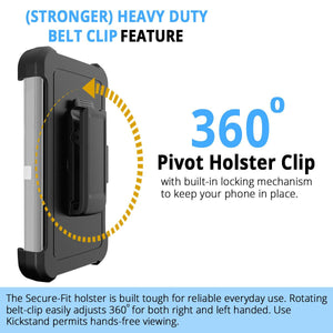 Heavy Duty Defender Galaxy Note 20 Case Belt Clip Holster - Glacier-MyPhoneCase.com