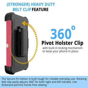 Heavy Duty Defender Galaxy Note 20 Case Belt Clip Holster - Hibiscus Pink-MyPhoneCase.com