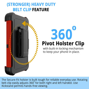 Heavy Duty Defender Galaxy Note 20 Case Belt Clip Holster - Red/Black-MyPhoneCase.com