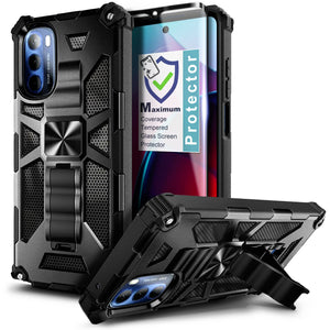 Max Armor [moto g stylus 5G 2022] Metal Kickstand Case - Black-MyPhoneCase.com