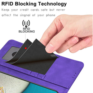 Premium Leather Folio [Galaxy A53 5G / UW] Wallet Case Card Holder - Purple-MyPhoneCase.com