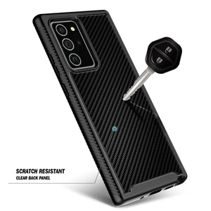 Full Body Built-In Screen Protector [Galaxy Note 20] Case - Carbon Fiber Black-MyPhoneCase.com