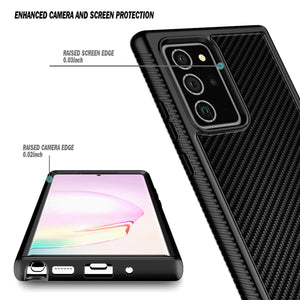Full Body Built-In Screen Protector [Galaxy Note 20] Case - Carbon Fiber Black-MyPhoneCase.com