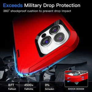 Heavy Duty Defender [iPhone 13 Pro Max] Case Belt Clip Holster - Red-MyPhoneCase.com