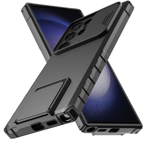 Heavy Duty Full-Body [Galaxy S23 Case] w/ Rugged Stand - Black-MyPhoneCase.com