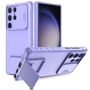 Heavy Duty Full-Body [Galaxy S23 Case] w/ Rugged Stand - Purple-MyPhoneCase.com