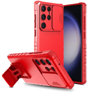 Heavy Duty Full-Body [Galaxy Note 20 Case] w/ Rugged Stand - Red-MyPhoneCase.com