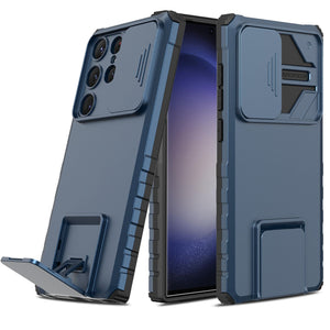 Heavy Duty Full-Body [Galaxy S23 Case] w/ Rugged Stand - Navy Blue-MyPhoneCase.com