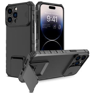 Heavy Duty Full-Body [iPhone 14 Plus Case] Case w/ Rugged Stand - Black-MyPhoneCase.com
