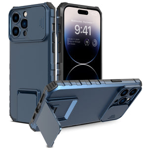 Heavy Duty Full-Body [iPhone 14 Case] Case w/ Rugged Stand - Navy-MyPhoneCase.com