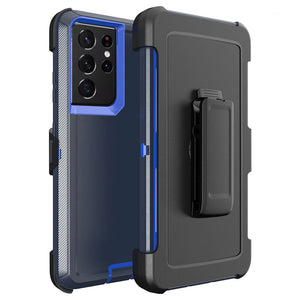 Heavy Duty Defender Galaxy Note 20 Case Belt Clip Holster - Navy/Blue-MyPhoneCase.com