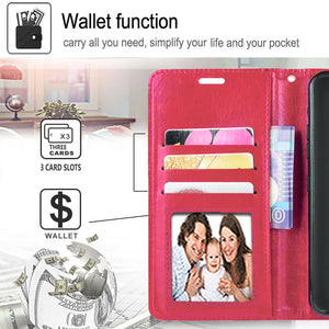 Premium Leather [Galaxy S23 Ultra] Flip Wallet Case w/ Card Holder - Pink-MyPhoneCase.com