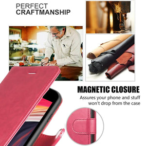 Premium Leather [Galaxy S23] Flip Wallet Case w/ Card Holder - Pink-MyPhoneCase.com