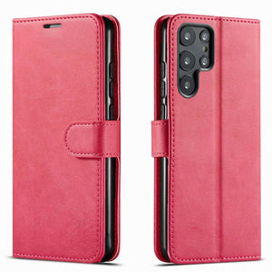 Premium Leather [Galaxy S23+ Plus] Flip Wallet Case w/ Card Holder - Pink-MyPhoneCase.com