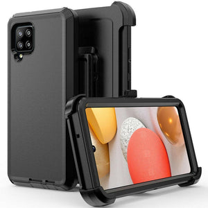 Heavy Duty Rugged Defender [Galaxy A42 5G] Case - Black/Black-MyPhoneCase.com