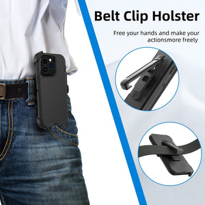 Heavy Duty Rugged Defender [iPhone 14 Pro] Case Belt Clip Holster-MyPhoneCase.com
