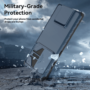 Heavy Duty Full-Body [Galaxy S23 Case] w/ Rugged Stand - Navy Blue-MyPhoneCase.com