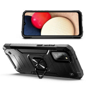 Rugged Ring Holder [Galaxy S20 FE] Magnetic Kickstand Case - Black-MyPhoneCase.com
