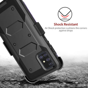 Rugged Armor [Galaxy A71 5G] Defender Case w/ Belt Clip Holster-MyPhoneCase.com
