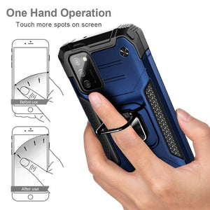 Rugged Ring Holder [Galaxy S20 FE] Magnetic Kickstand Case - Blue-MyPhoneCase.com