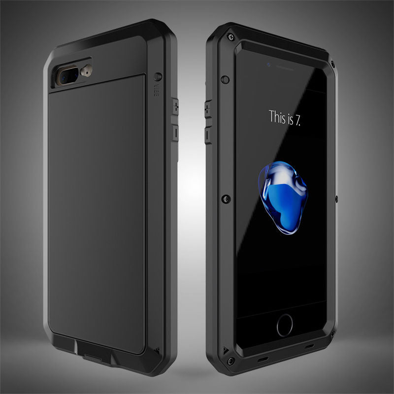 Gorilla Glass iPhone 7 / 8 / SE 2nd / 3rd Case Shockproof Metallic Aluminum Silver Gorilla Glass iPhone 7 / 8 / SE 2nd / 3rd Case Shockproof Metallic Aluminum Silver