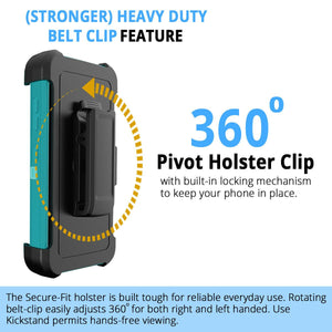 Heavy Duty Rugged Defender [Galaxy Note 10] Case Holster - Teal/Blue-MyPhoneCase.com