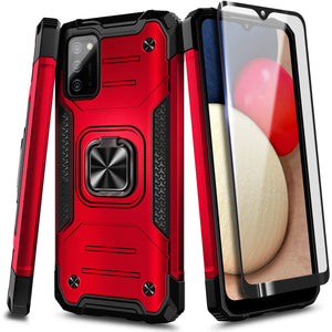 Rugged Ring Holder [Galaxy S20 FE] Magnetic Kickstand Case - Red-MyPhoneCase.com