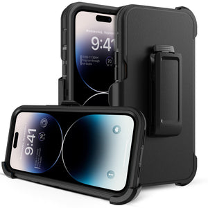 Heavy Duty Rugged Defender [iPhone 14 Pro Max] Case Belt Clip Holster-MyPhoneCase.com