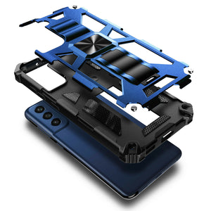 Max Armor Metal Kickstand [Galaxy S21 FE] Case - Blue-MyPhoneCase.com