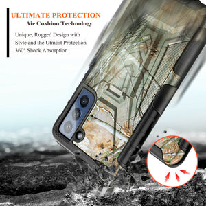 Full-Body Rugged Defender Kickstand [Galaxy S21 FE] Case Holster - RealTree Camo-MyPhoneCase.com