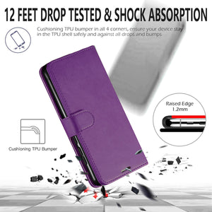Premium Leather [Galaxy S23+ Plus] Flip Wallet Case w/ Card Holder - Purple-MyPhoneCase.com