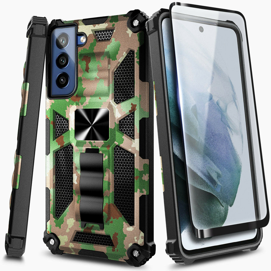 Max Armor Metal Kickstand [Galaxy S21 FE] Case - Camouflage-MyPhoneCase.com