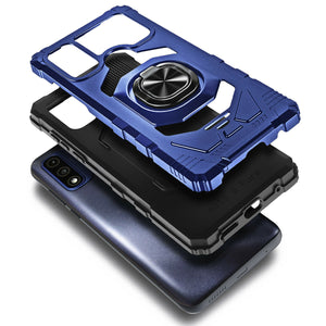 Max Armor Ring Holder Kickstand [Moto G Pure] Case - Blue-MyPhoneCase.com